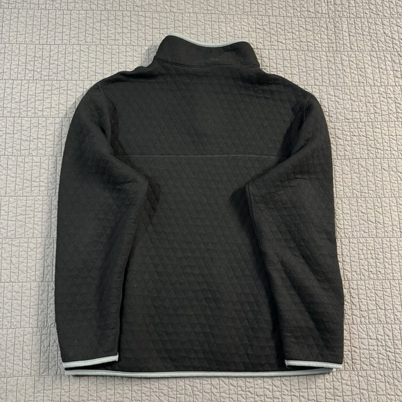 1/4 Snap T Reversible Pullover Men's Large Black Gray Quilted Outdoors Sweater - Picture 5 of 13